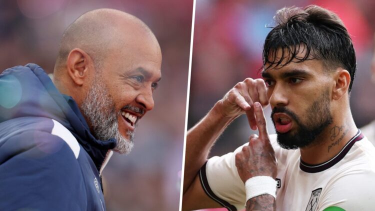 West Ham boss Nuno Espirito Santo and wantaway star Lucas Paqueta