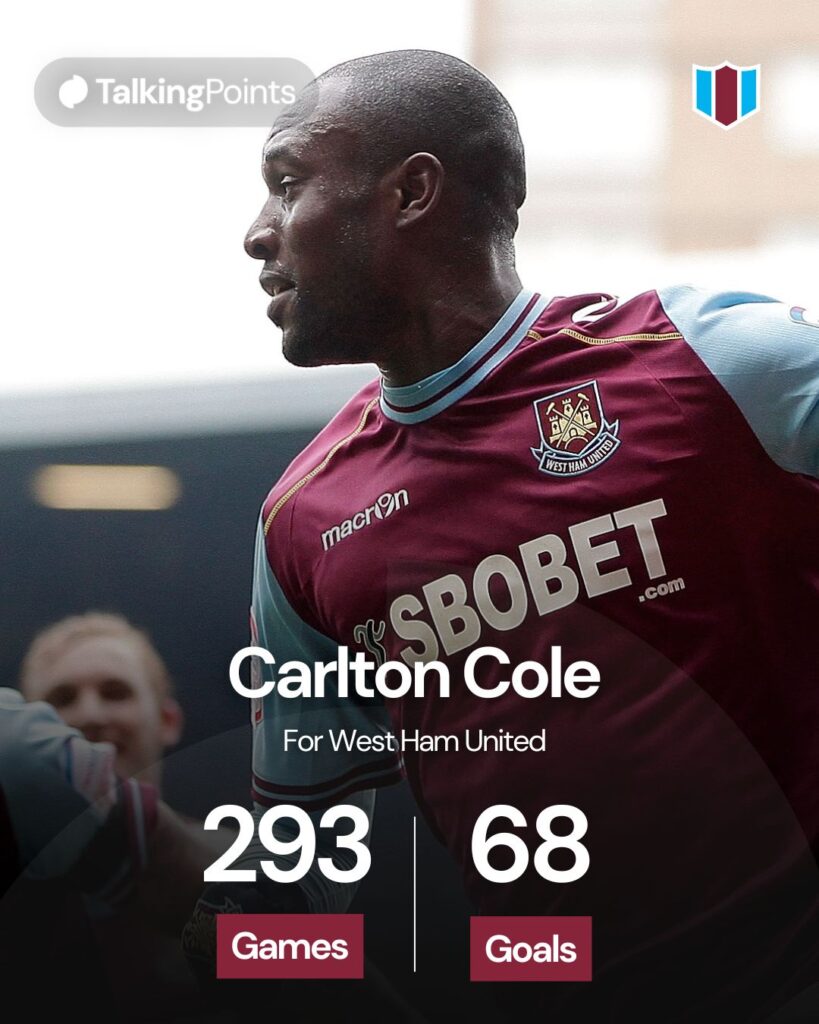 Carlton Cole of West Ham (R) celebrates after scoring the opening goal during the npower Championship match between West Ham United and Millwall, at Boleyn Ground on February 04, 2012 in London, England.