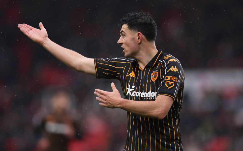 John Egan during Stoke City v Hull City - Sky Bet Championship