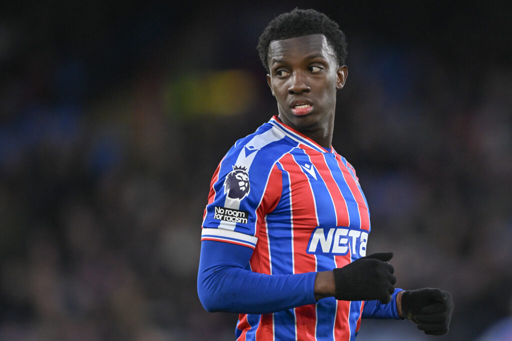 Eddie Nketiah during Crystal Palace's Premier League match against Manchester City.