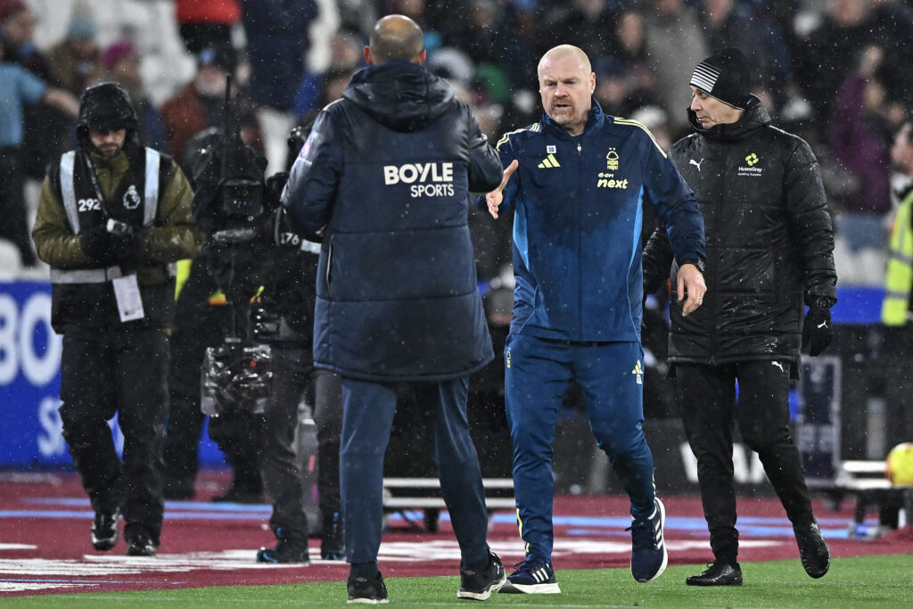 Nuno and Sean Dyche embrace before West Ham play Nottingham Forest.