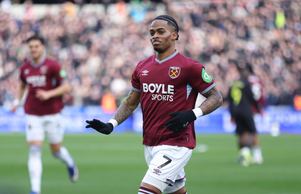 West Ham United's Crysencio Summerville celebrates - West Ham United v Sunderland - Premier League