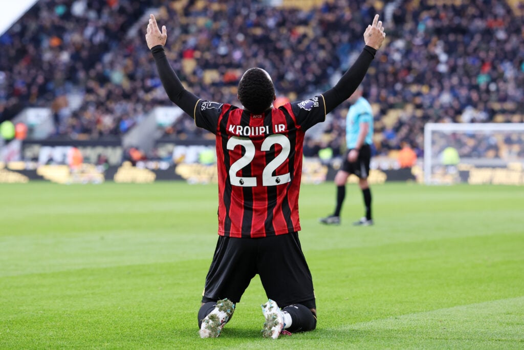 Eli Junior Kroupi celebrates during Wolverhampton Wanderers v Bournemouth - Premier League