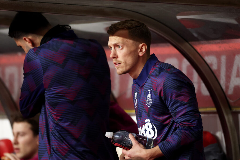 James Ward-Prowse looks on before Burnley's game against Sunderland.