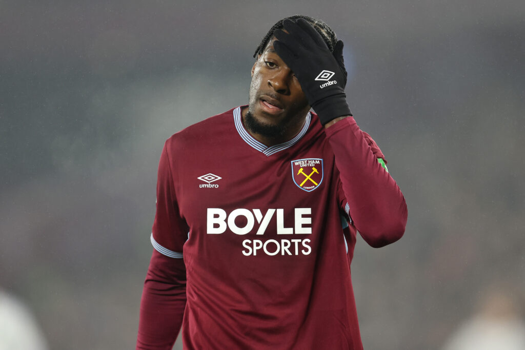 Axel Disasi during West Ham United v Manchester United - Premier League