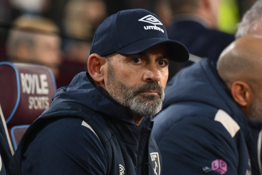 Paco Jemez looks on during West Ham United's Premier League game against Bournemouth.