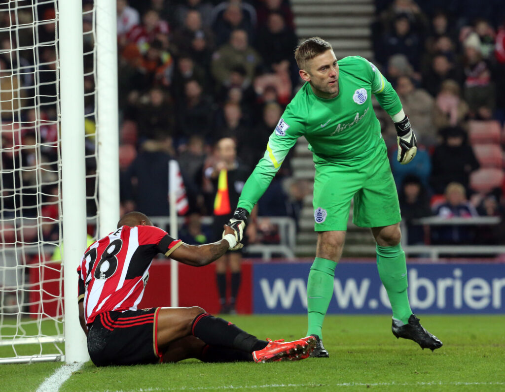 Jermain Defoe and Rob Green during Sunderland v Queens Park Rangers - Premier League