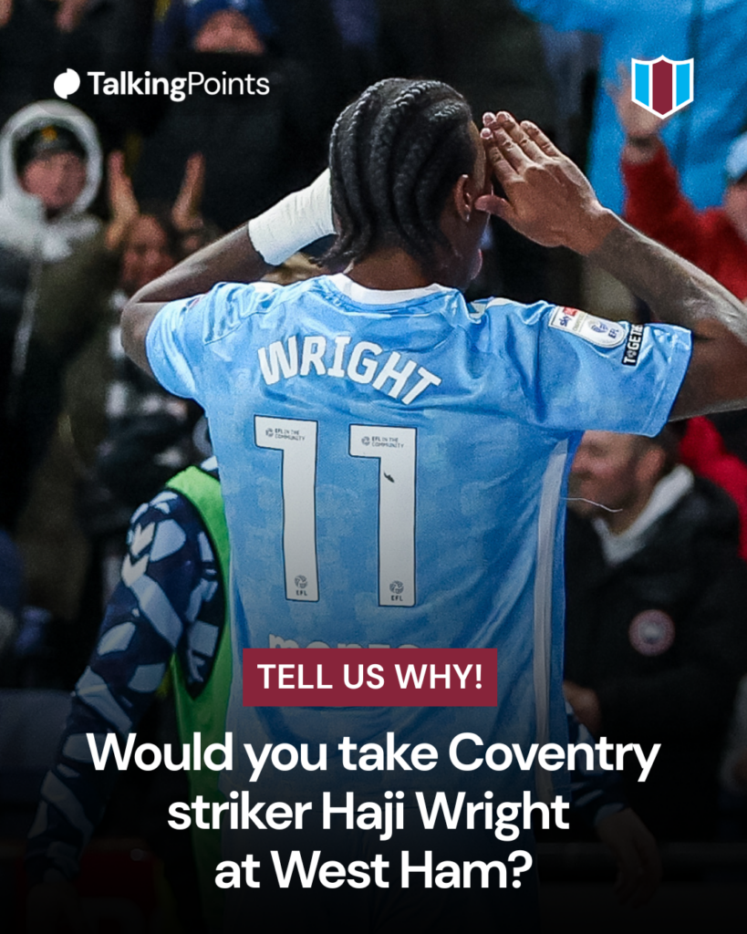Haji Wright of Coventry City celebrates the goal during the Sky Bet Championship match between Coventry City and Middlesbrough at the Coventry Building Society Arena in Coventry, on February 16, 2026.