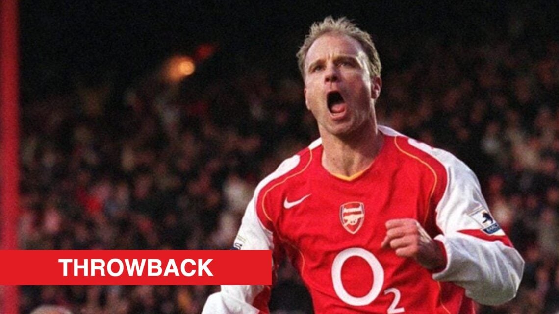Image showing Dennis Bergkamp celebrating a goal for Arsenal
