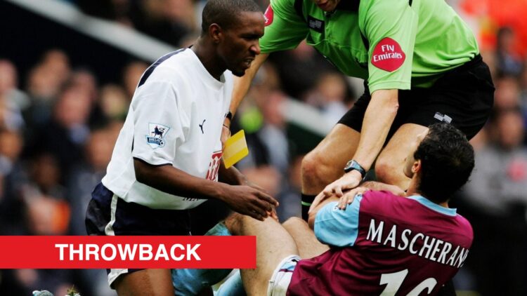 Image showing Jemain Defoe of Tottenham and Javier Mascherano of West Ham