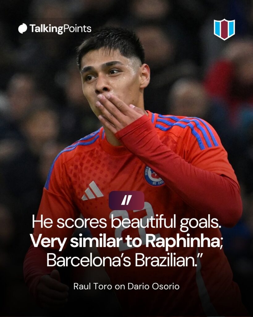 Chile's forward #22 Dario Osorio celebrates scoring his team's second goal during the friendly football match between France and Chile at the Stade Velodrome in Marseille, southern France, on March 26, 2024.
