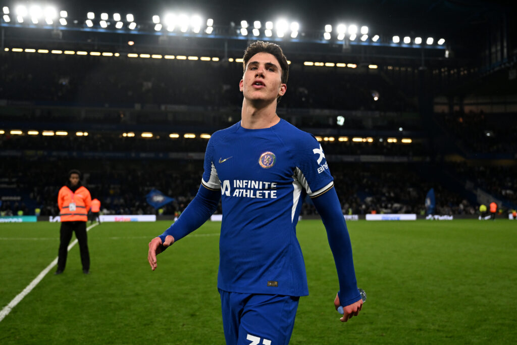 Cesare Casadei during Chelsea FC v Tottenham Hotspur - Premier League