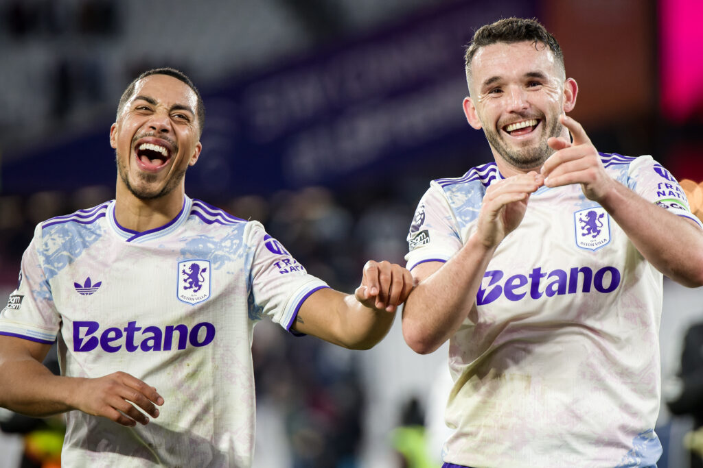 Youri Tielemans with Aston Villa teammate John McGinn
