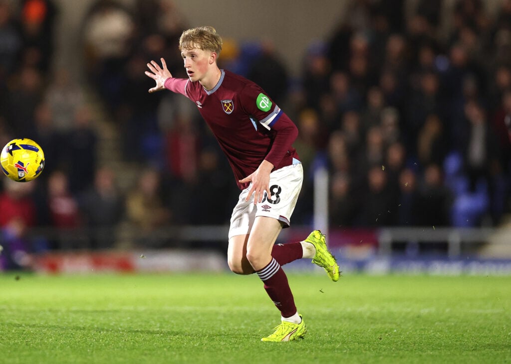 Airidas Golambeckis during AFC Wimbledon v West Ham United U21 - Vertu Trophy