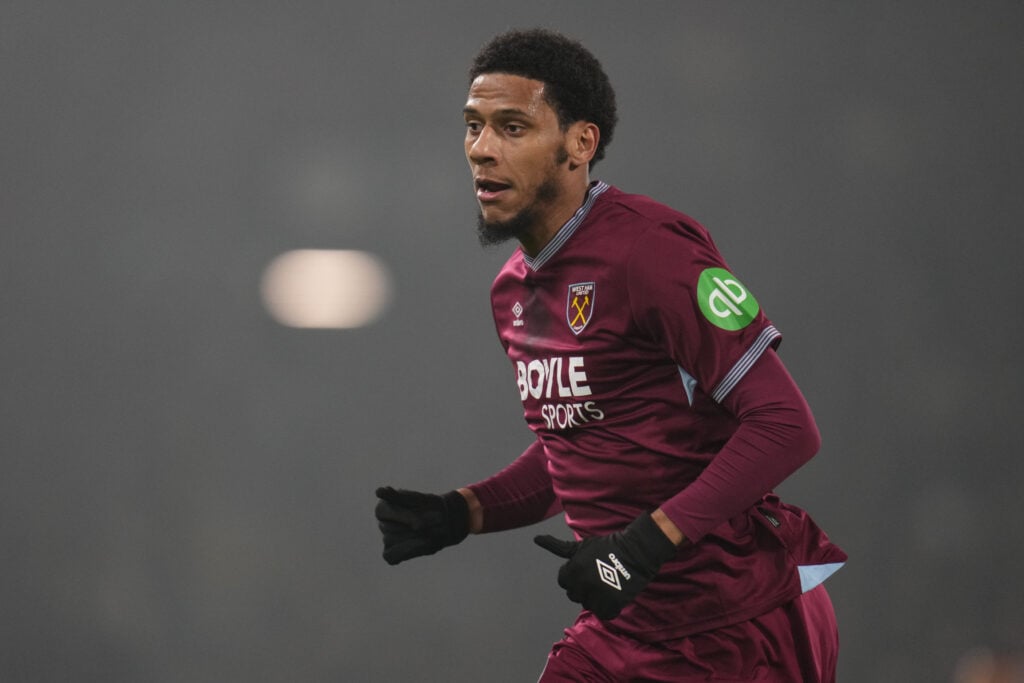 Jean-Clair Todibo playing for West Ham against Fulham.