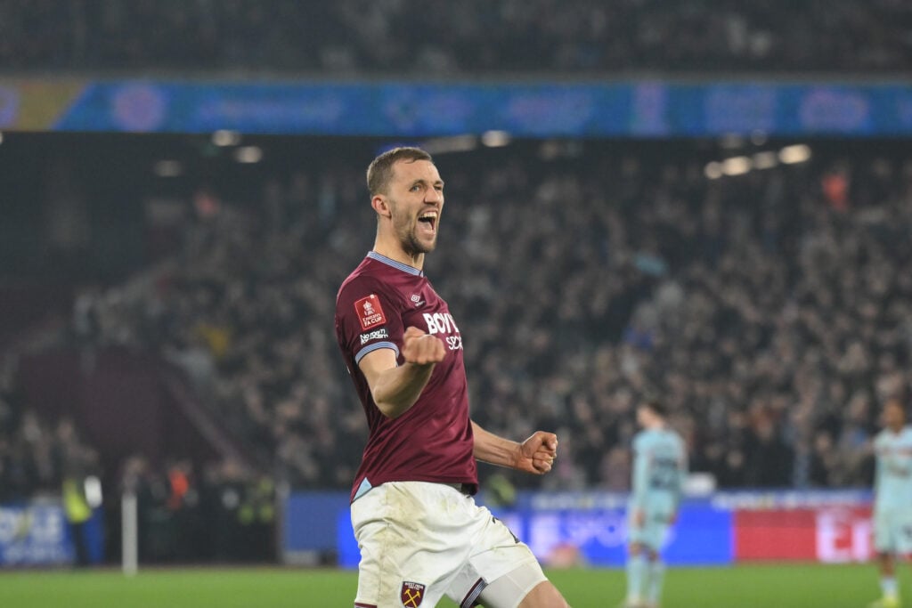 Tomas Soucek celebrates during West Ham United v Brentford - Emirates FA Cup Fifth Round
