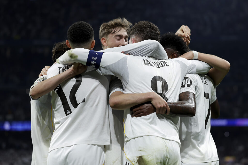 Federico Valverde celebrates during Real Madrid v Manchester City - UEFA Champions League