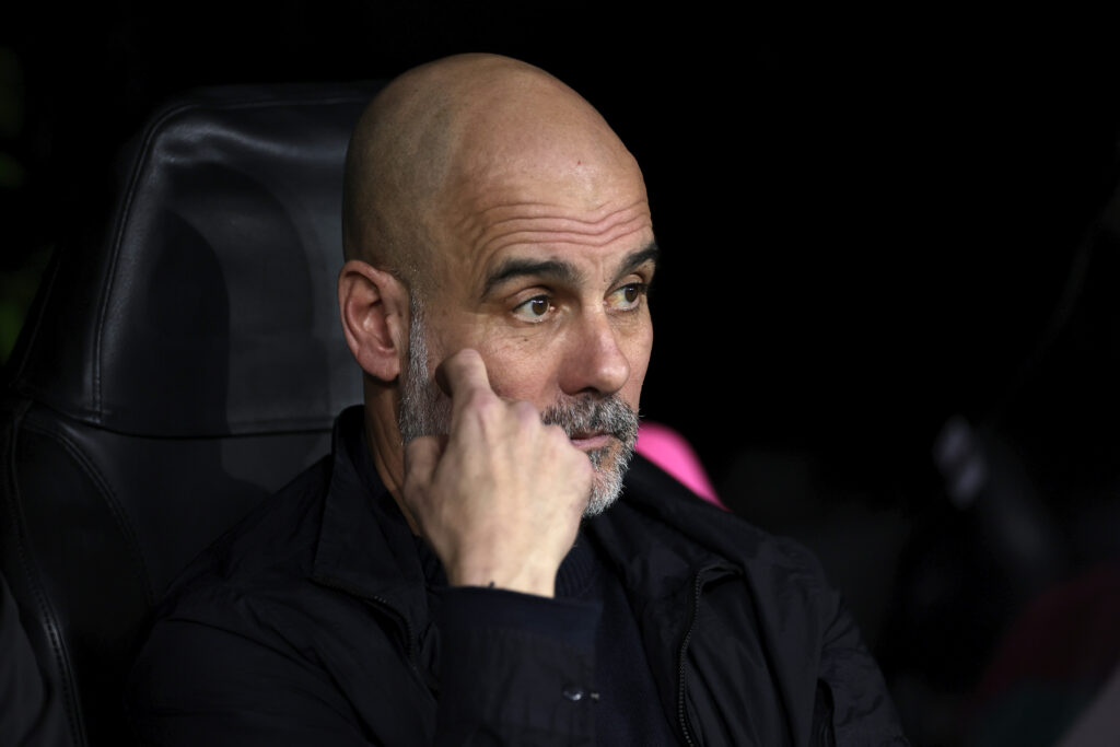 Pep Guardiola during Real Madrid v Manchester City - UEFA Champions League