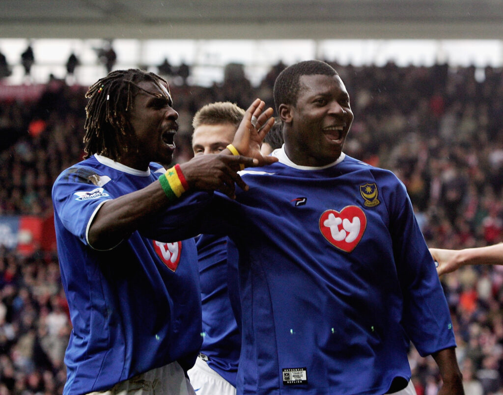Yakubu Aiyegbeni scores during the FA Cup Southampton v Portsmouth
