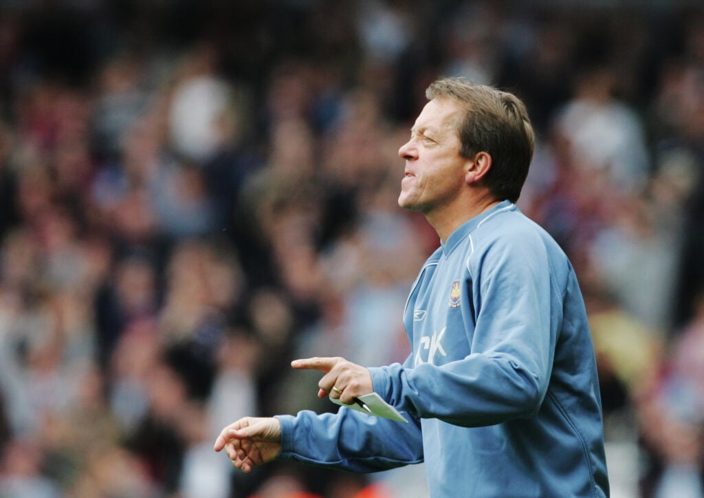 Alan Curbishley the West Ham United Manager shouts intructions from the touchline during the Barclays Premiership match between West Ham United and Bolton Wanderers at Upton Park