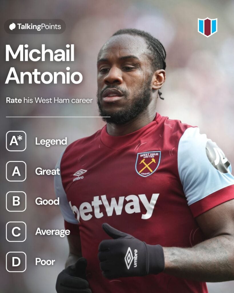 Michail Antonio during the Premier League match between West Ham United and Fulham FC at London Stadium