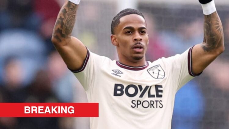 Image showing Crysencio Summerville celebrating a goalz for West Ham