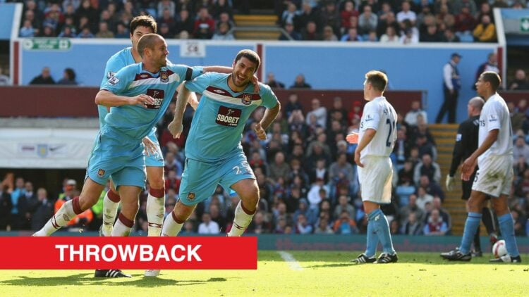 Image showing Diego Tristan of West Ham celebrating with Matthew Upson