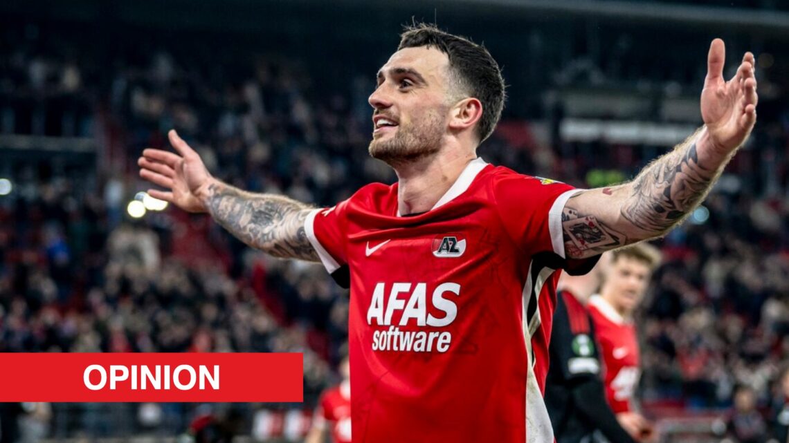 Image showing Troy Parrott of AZ Alkmaar celebrating
