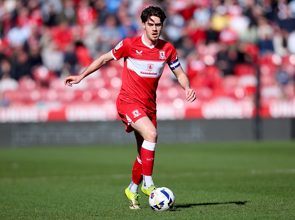 Hayden Hackney of Middlesbrough in action during the Sky Bet Championship match between Middlesbrough and Bristol City