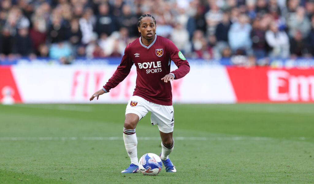 West Ham United's Kyle Walker-Peters during the Emirates FA Cup Quarter Final match between West Ham United and Leeds United