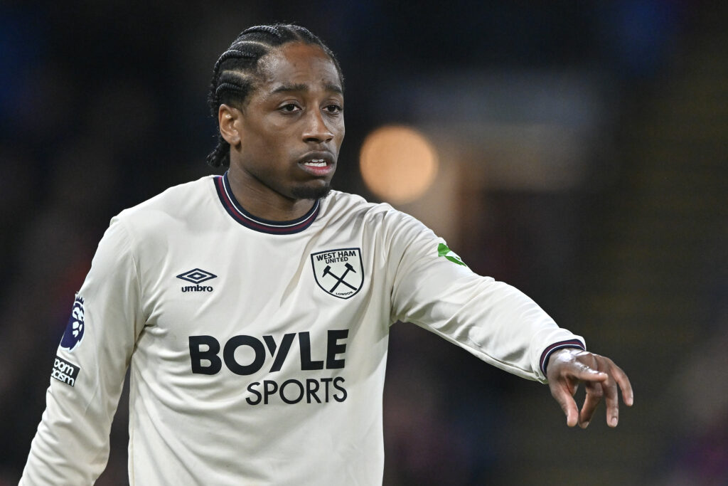 Kyle Walker-Peters playing for West Ham against Crystal Palace.