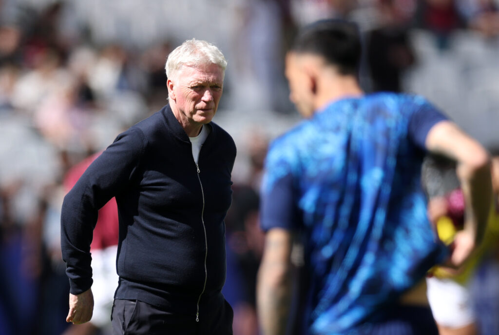 David Moyes prior to West Ham United vs Everton in the Premier League.