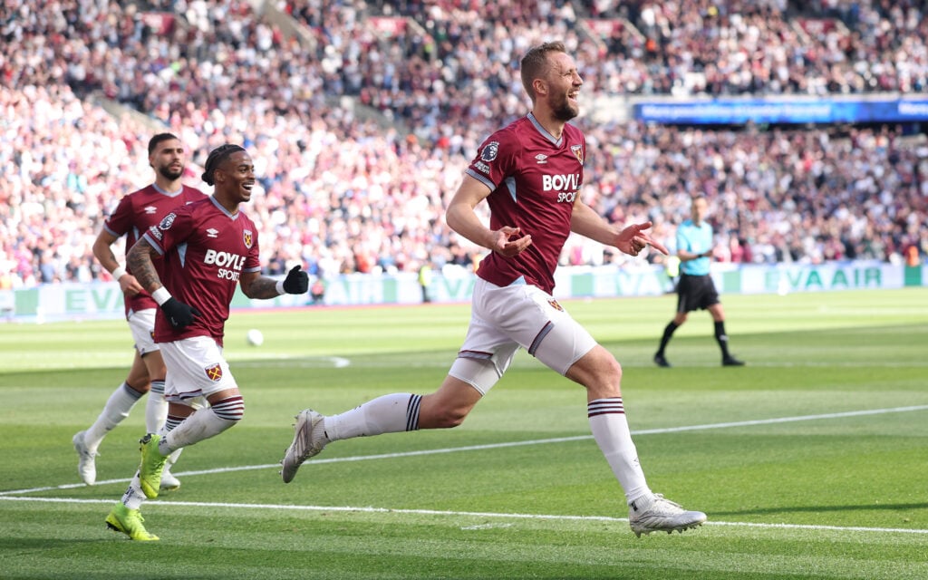 Tomas Soucek celebrates - West Ham United v Everton - Premier League