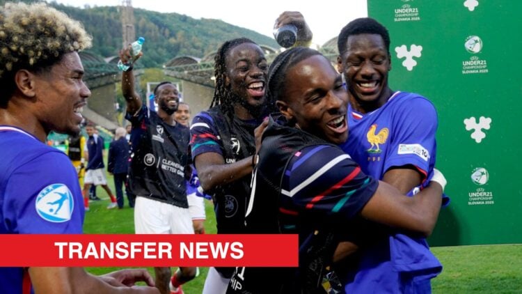 Image showing Djaoui Cisse of France celebrating with his team mates
