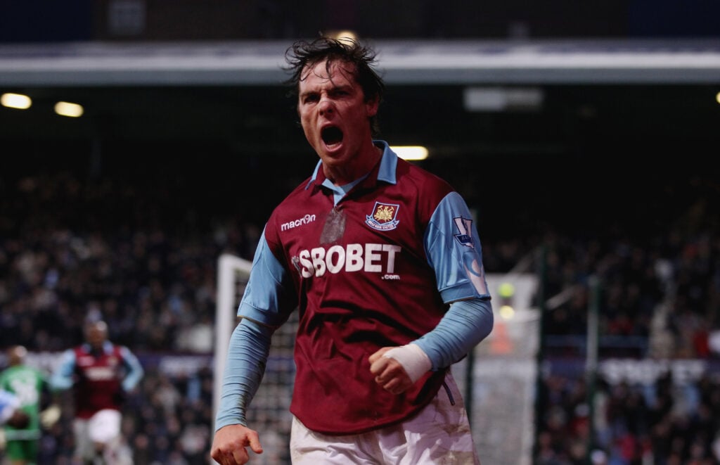 Scott Parker celebrates passionately during his time as West Ham captain