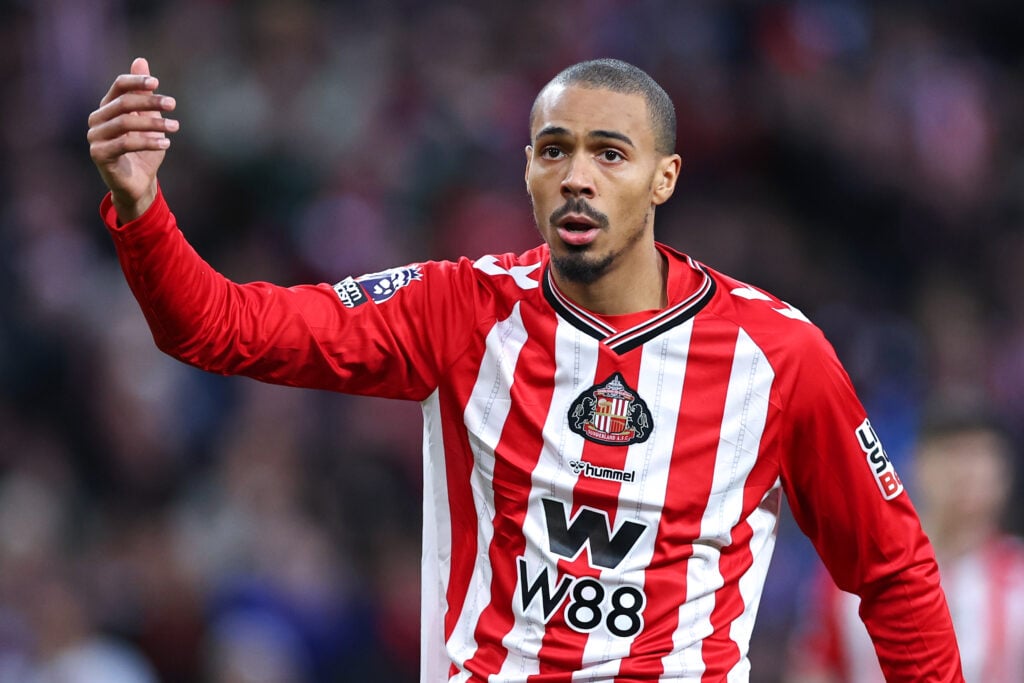 Wilson Isidor of Sunderland during the Premier League match between Sunderland and Newcastle United at Stadium of Light