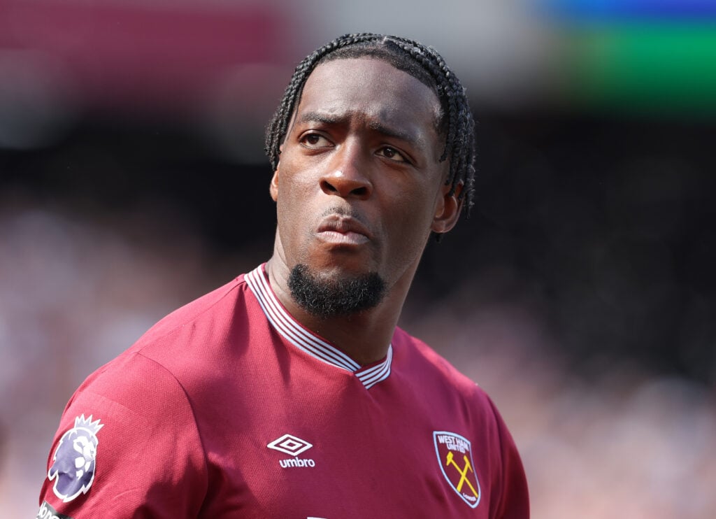 Axel Disasi during West Ham United vs Leeds.