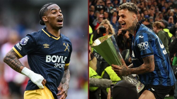 Split image showing Crysencio Summerville and Gianluca Scamacca