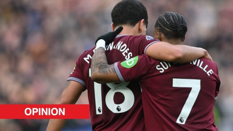 Image showing Mateus Fernandes of West Ham United with Crysencio Summerville