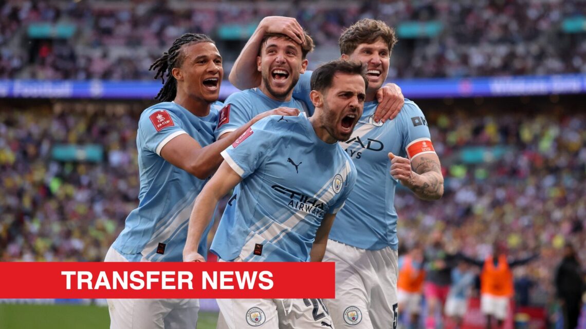Image showing Nico Gonzalez of Manchester City celebrating with team mates