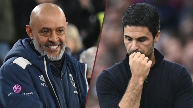 Split image showing Nuno Espirito Santo and Mikel Arteta