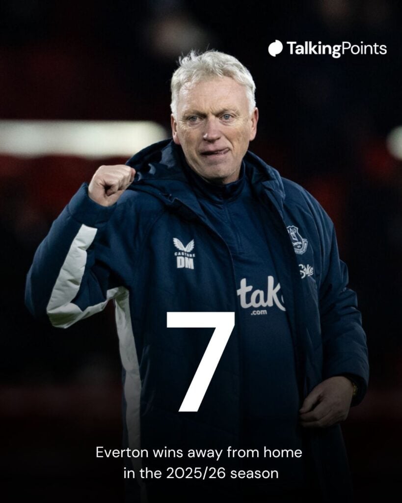 David Moyes celebrates Everton's win over Nottingham Forest.