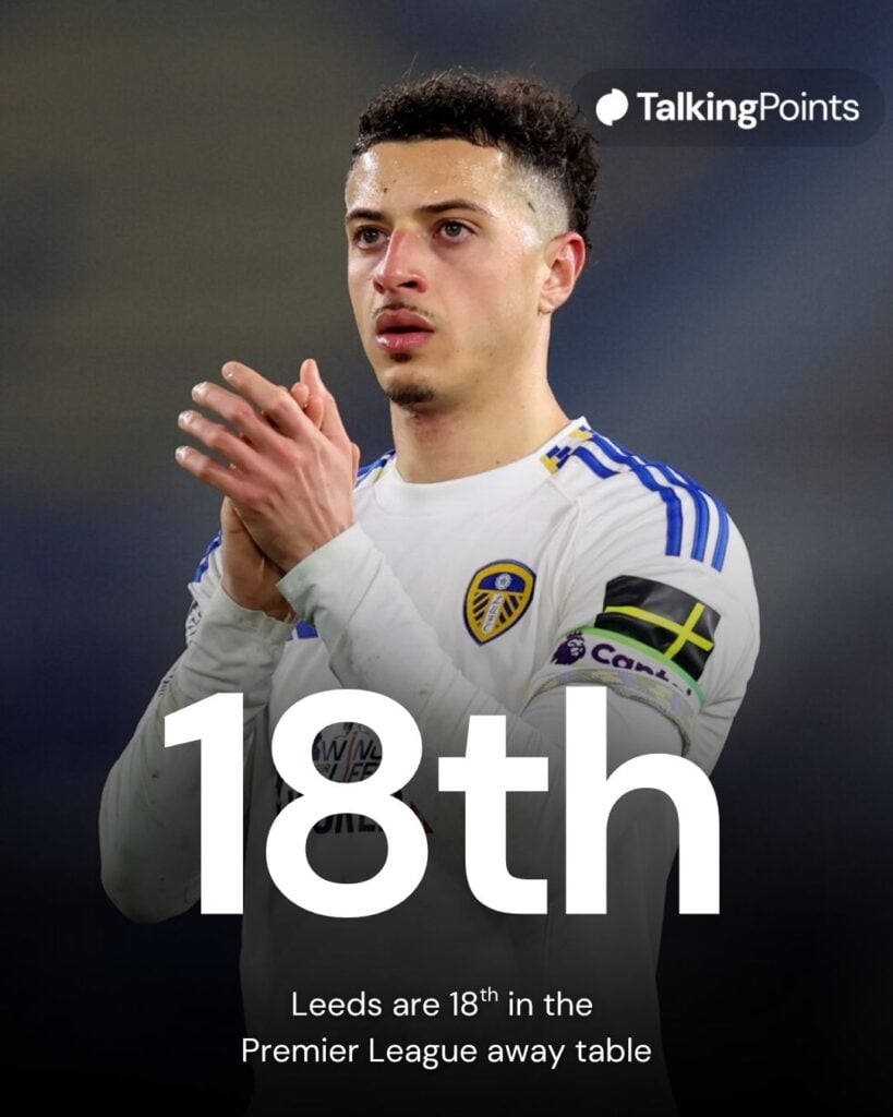 Ethan Ampadu of Leeds United applauds the fans following the Premier League match between Leeds United and Brentford at Elland Road