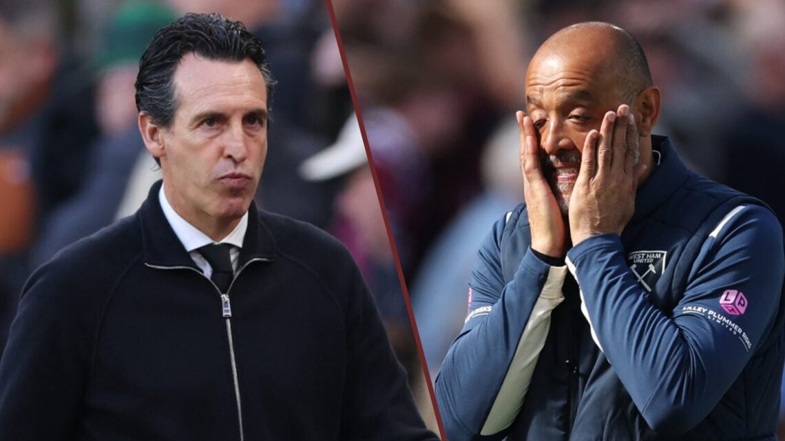 Split image showing Unai Emery and Nuno Espirito Santo