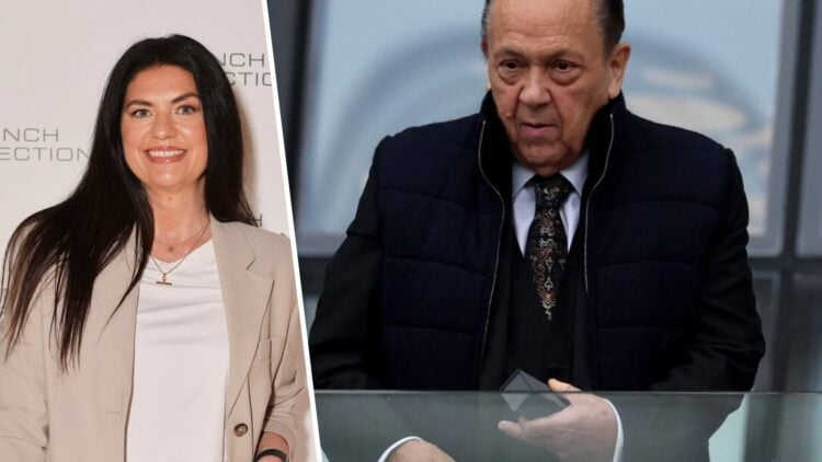 West Ham fan and reporter Bianca Westwood and Hammers co-owner David Sullivan