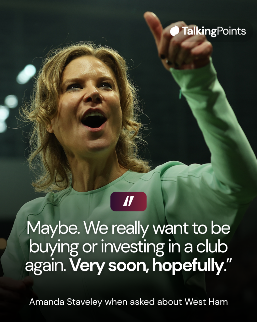 Amanda Staveley, Director of Newcastle United acknowledges the fans following their side's victory in the Premier League match between Newcastle United and Arsenal at St. James Park on May 16, 2022 in Newcastle upon Tyne, England.