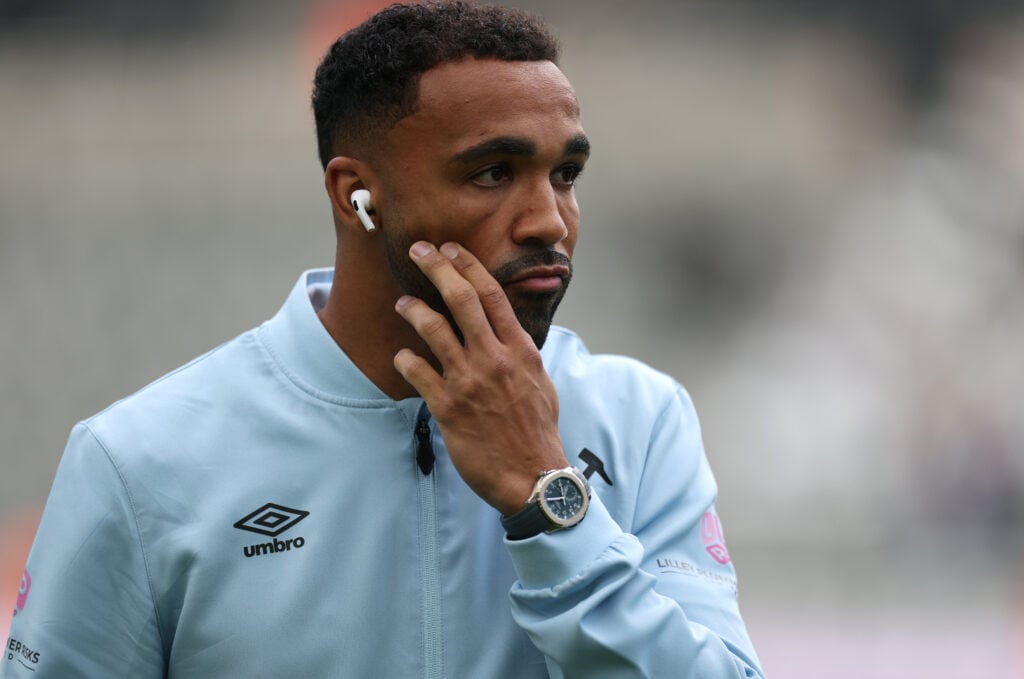 Callum Wilson inspects the pitch prior to the Premier League match between Newcastle United and West Ham United.