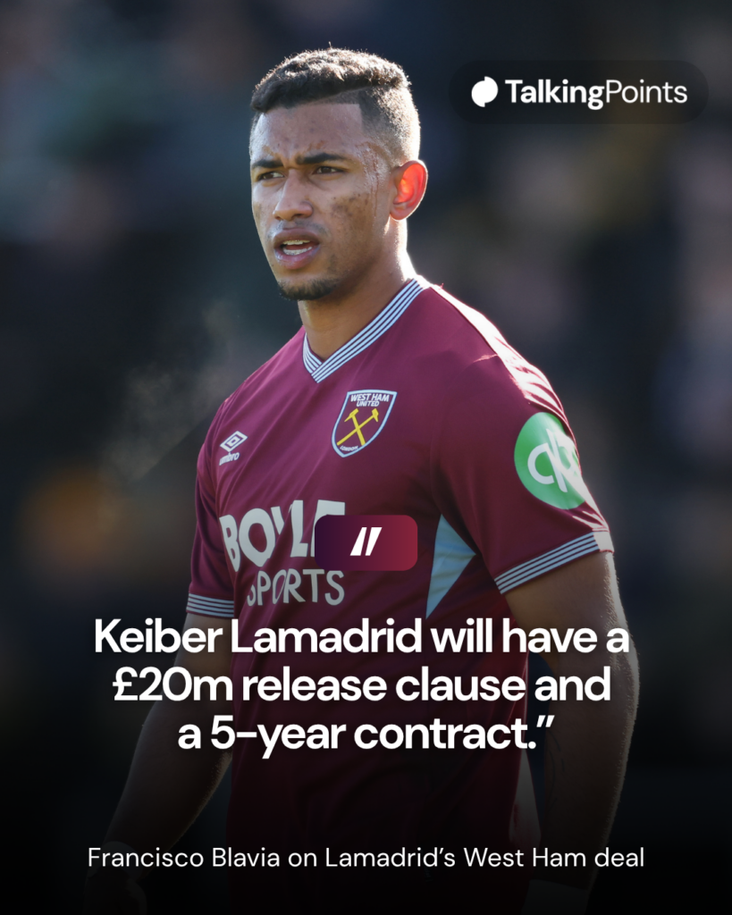 West Ham United's Keiber Lamadrid during the Emirates FA Cup Fourth Round match between Burton Albion and West Ham United on February 14, 2026 in Burton-upon-Trent, England.