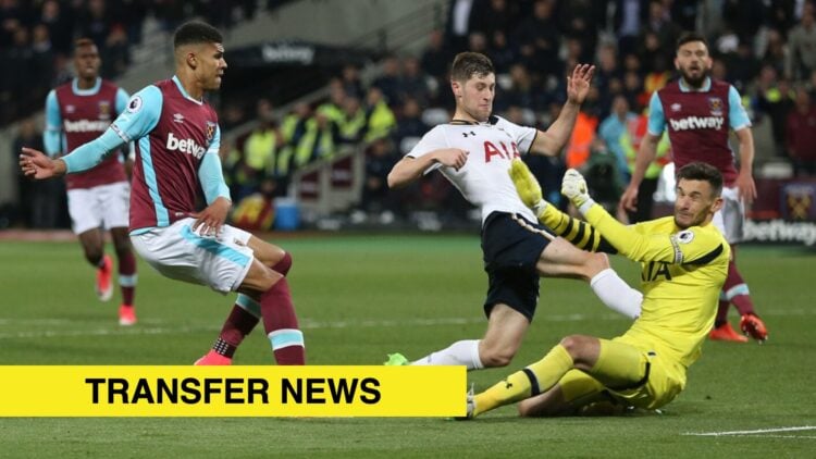 Image showing Ashley Fletcher playing for West Ham United vs Tottenham Hotspur