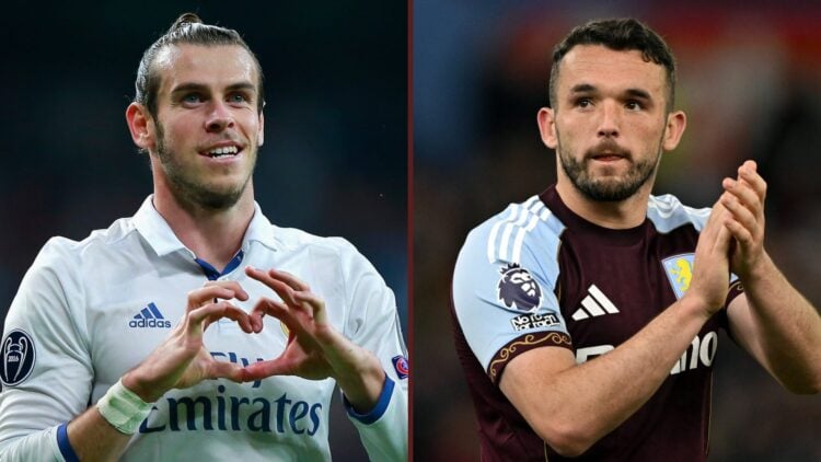 Split image showing Gareth Bale at Real Madrid and John McGinn of Aston Villa